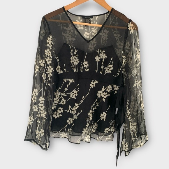 Vintage 90s Y2K Silkland Sheer Blouse - Picture 1 of 6